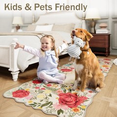 NoiFamo Washable Entryway Small Area Rugs: Door 2’x3’ (Rectangular), Beige