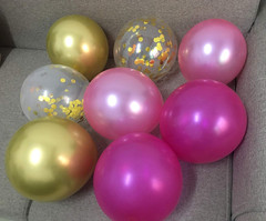 Assorted Pink Gold Metallic Balloons- Bridal Baby Girls Shower Birthday Wedding