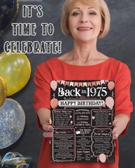 51st Birthday Poster Unframed 11×14 Retro 1975 Gift for Men Women
