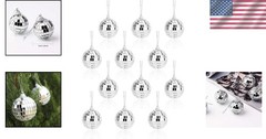 Elegant Silver Disco Mirror Ball Ornaments – 12 Pcs for Events & Celebrations