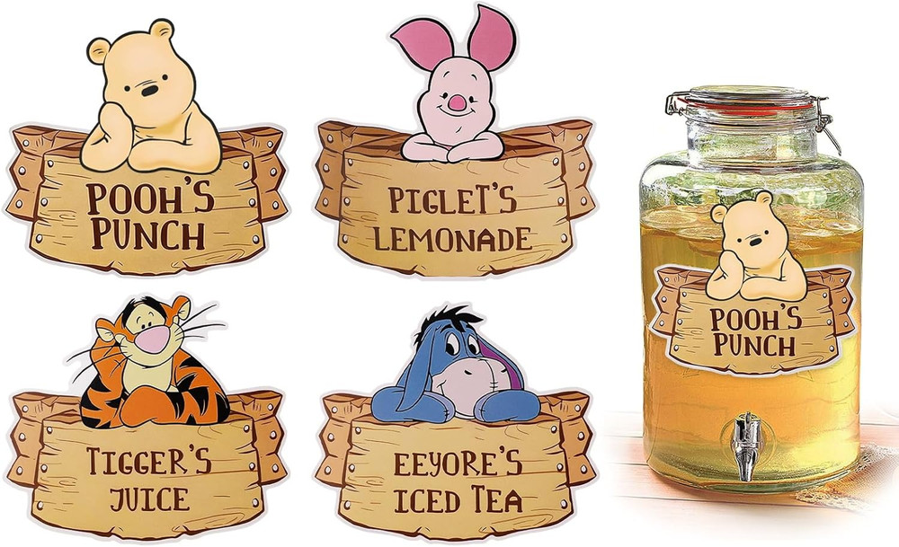 Winnie Party Drink Label for The Pooh Baby Shower Decorations Winnie Food Lab…