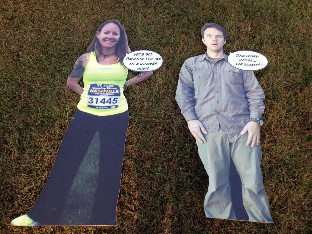 Patrick Jesse Party Standup For Real standee cutout Origami Young Man Woman Prop