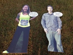 Patrick Jesse Party Standup For Real standee cutout Origami Young Man Woman Prop