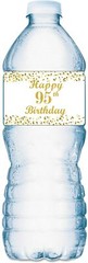 95th Birthday Water Bottle Labels; Set of 20 Waterproof Water Bottle Wrappers