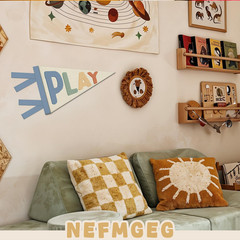 Kids Playroom Decor, Play Sign Wall Felt Pennants Banners Flags, Boho Colorful W
