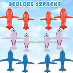 12 Inflatable Airplane Decorations – Red White Blue Party Supplies for Independe