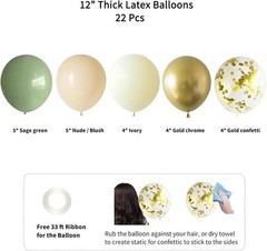 Complete Sage Green Birthday Decorations – Elegant Banner & Balloons Set