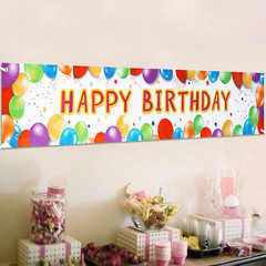 6 Ft Colorf Happy Birthday Balloon Banner for Outdoor Party Decor Photo Backdrop