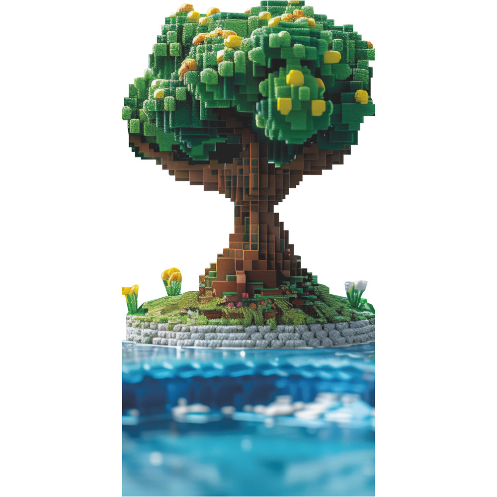 SP13374 Video Game Gold Mine Pixel Crafting Tree Cardboard Cutout Standee Standu