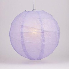 BULK PACK (12) 16″ Lavender Round Paper Lantern, Crisscross Ribbing, Chinese Han