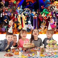 Villains Party Supplies Backdrop Banner Birthday Gift Theme Party