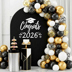 White Graduation Decal for Arch Backdrop Congrats Grad 2026 Sign Graduation Deco