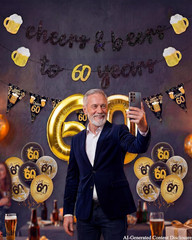 60Th Birthday Decorations for Men, 3 Pre Strung Cheers to 60 Years Banner with G