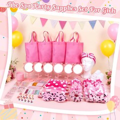 76Pcs Sleepover Party Supplies Slumber Spa Parties Kit for Girls Women, Headband