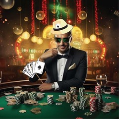 Fun Las Vegas Photo Booth Props Set – 41pcs with Glittery Sign for Game Nights