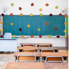 60 PCS Fall Maple Leaves Paper Cutouts Bulletin Board Decor Party Supplies