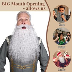 45cm Long Fake Beard Costume for Halloween, Wizard Cosplay Realistic Fake Mus…