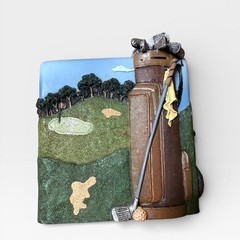 Collectible Golf-Themed Resin Tissue Box Cover DD Golf Course Decor