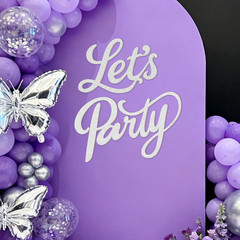 Let’S Party Felt Sign, Flash White Reusable Glitter Letter Banner for Backdrop,