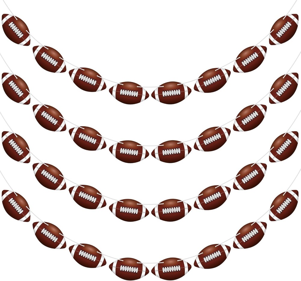 4 Pack Football Party Decorations, 32 PCS Football Cardboard Pre-Assemble Game D