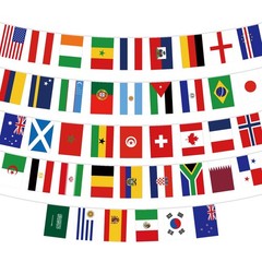 World Cup Flag Banner 42 20 x 14 cm / 8 x 5.5 inches, Nation Flags