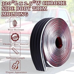 Chrome Side Body Trim Molding Replacement for 1988-1998 Chevy GMC Pickup Truck