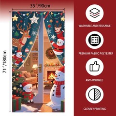 Christmas Door Cover,Christmas 71 inches by 35 inches, Multicolor 01