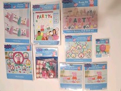 Peppa Pig Birthday Party Decorations HUGE Lot 91 Pieces Banner Garland Scene NEW