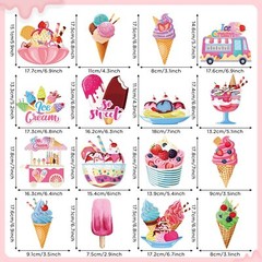 36 Pcs Ice Cream Party Decorations Ice Cream Hanging Swirls Colorful Swirl De…