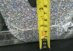 Large 30 Number Sign, Silver Glitter, Fairy Lights, New