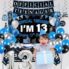 13th Decorations for Boys, 37Pcs 13 Boy Decorations Official Teenager Banner …