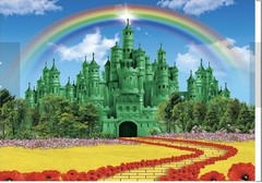 Wizard of Oz EMERALD CITY Decorative Banner BACKDROP 8.5’X6.5′ WICKED Glinda