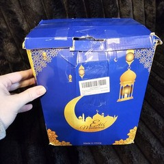 Ramadan Inflatable Decorations 7Ft, Eid Mubarak Moon Inflatable with 4 Bright LE