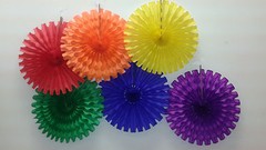 18″ Rainbow Party Decorations (set of six fans)