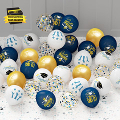 2026 Graduation Party Decorations, 68Pcs Graduation Balloons Blue and Gold Grad