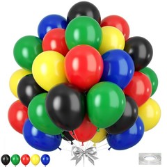 Red Blue Green Black Balloons, 50pcs Blue Red Yellow Black Balloons, Party Ba…