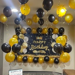 Balloons Gold and Black, 60PCS Black Metallic Chrome Gold Pearly Gold Black Gold