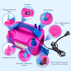 Balloon Pump Electric with Dual Nozzles & Tying Tool Party Balloons Holidays
