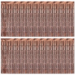 3.2×8.2 Ft Brown Foil Fringe Curtains Metallic Tinsel Streamer Backdrop 20 PCS