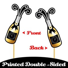 42 PCS New Year 2026 Photo Booth Props NYE Party Supplies Black Gold Cheers