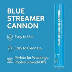 2 Pack Streamer Confetti, 12» Biodegradable Blue Cannon, Poppers for Wedding