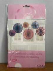 Quality 6pcs Rainbow Paper Tissue Fan Flower Birthday Ceremony Party Decoration