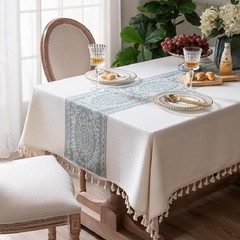 Pahajim Rectangular Cotton Linen Tablecloths Farmhouse Outdoor Table Cover