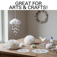 4 Rolls 1.8 Inch x 82 FT White Crepe Paper Streamers Wedding Party Decorations