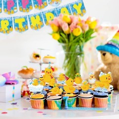 57 Pcs Duck Birthday Decorations Balloons Party Banner Cake Topper Cupcake Toppe