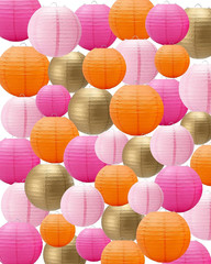 48 Pcs Paper Lanterns Party Decorations Chinese Lanterns round Paper Decor 4/6/8