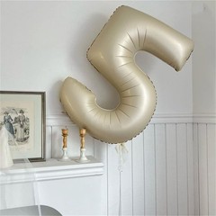 Beige 18 Birthday Balloons Number, 40 Inch Large Cream Foil 1 8 Balloon