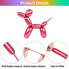Premium Metallic Long Balloons 260 Twisting Animal for Birthday Kids Party