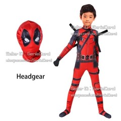 Red Deadpool Costume Cosplay Kids Bodysuit Boys Children’s Day Fancy Dress Party