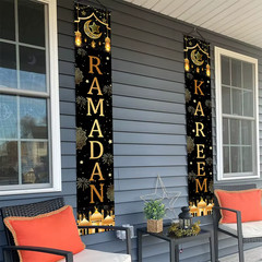 Ramadan Mubarak Banner Muslim Eid Mubarak Door Sign Hanging Banners Decoration